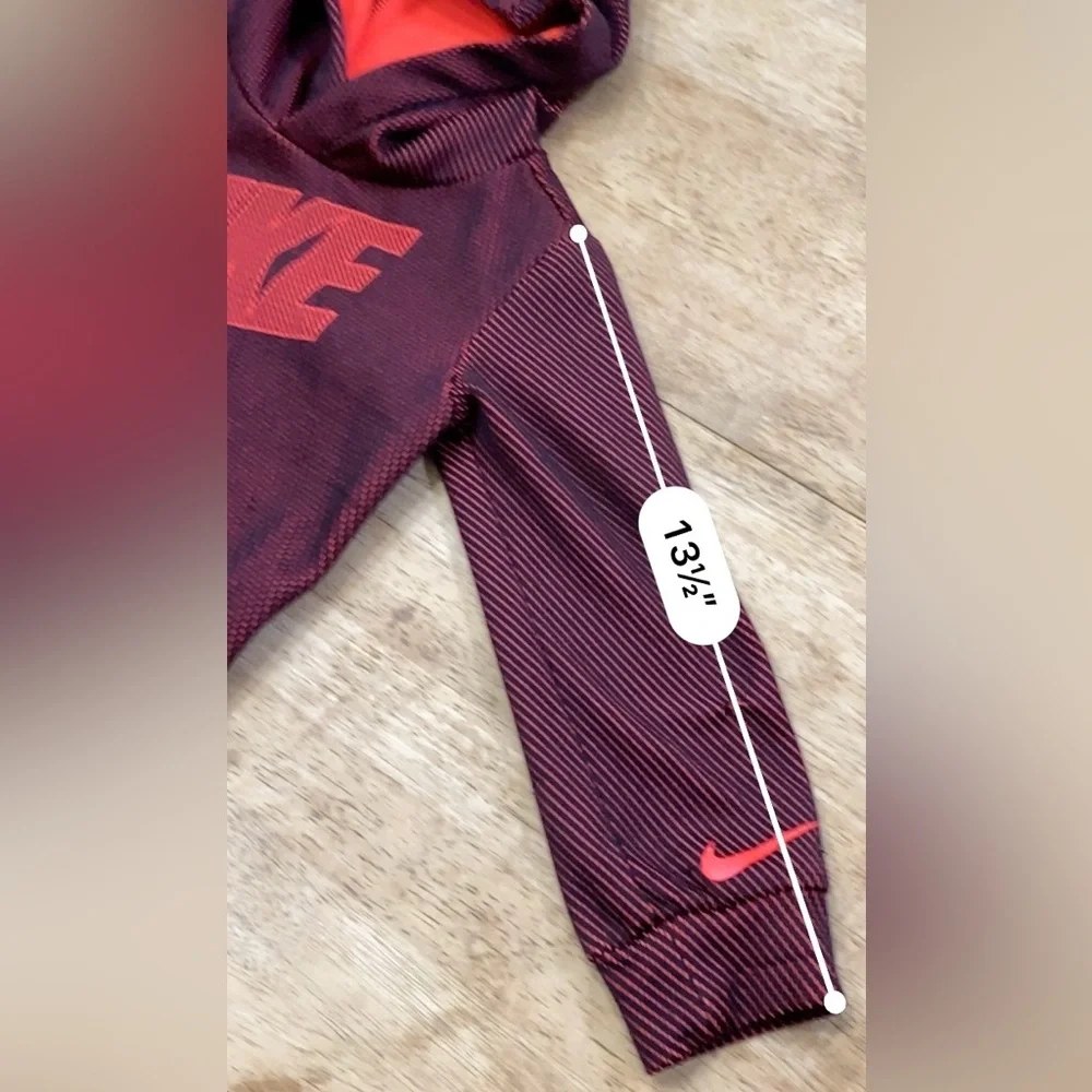 Nike‎ Dri Fit Therma Boy’s 3T Neon Orange/Black Mesh Overlay Poly Hoodie